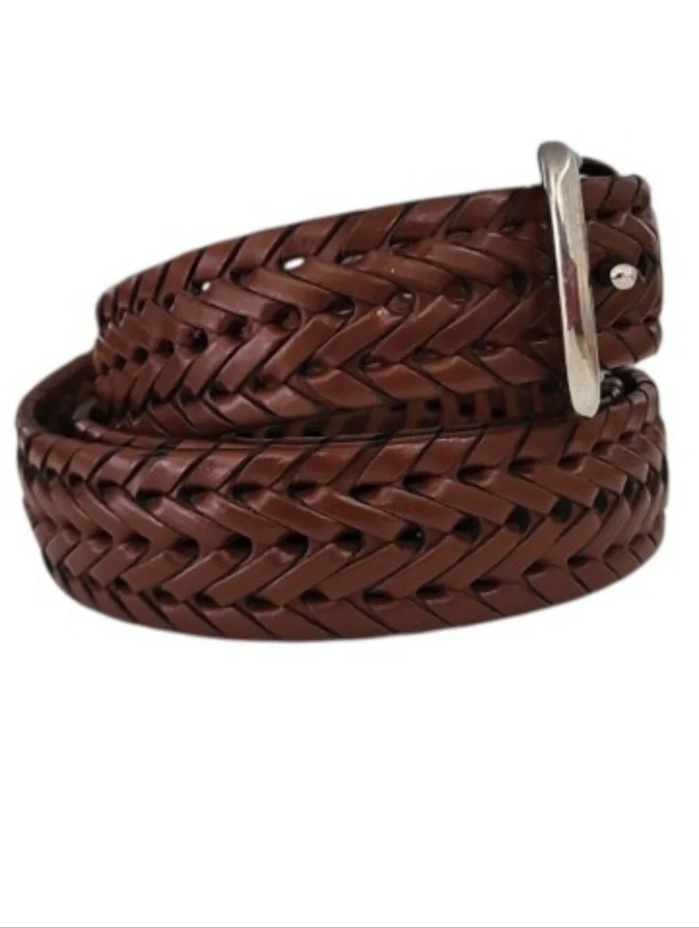 Argentina Genuine Leather Woven Belt Brown Sz 38 Braided Western Boho NWOT